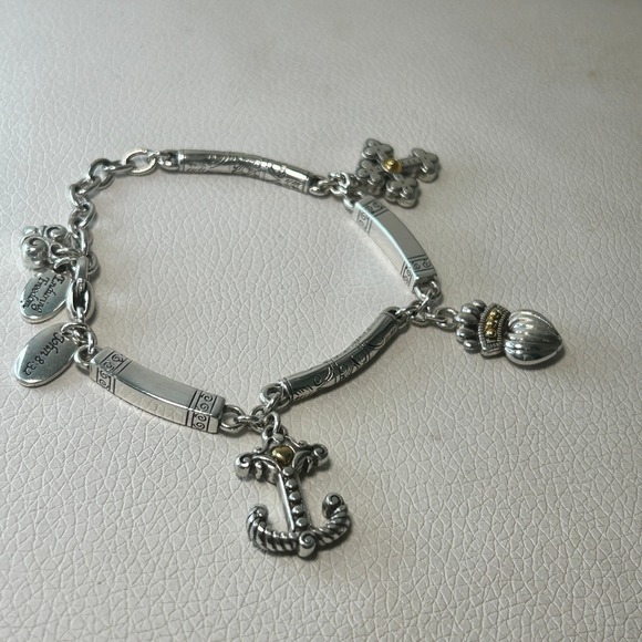 Brighton Enduring Freedom Faith Charm‎ Bracelet Anchor Cross Crown Verses